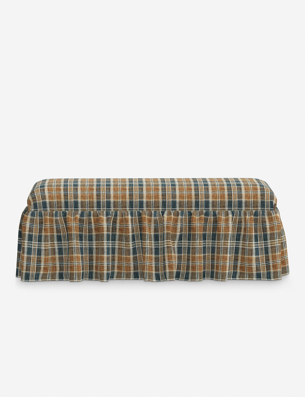 Miniatura: Wilm Upholstered Dining Bench with Elegant Ruffled Skirt Detail