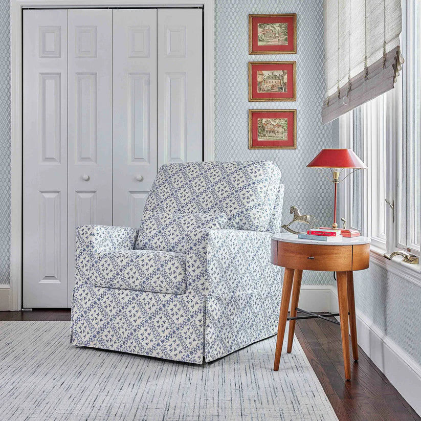 Miniatura: Sarah Quilted Swivel Glider Rocker with Ergonomic Lumbar Support