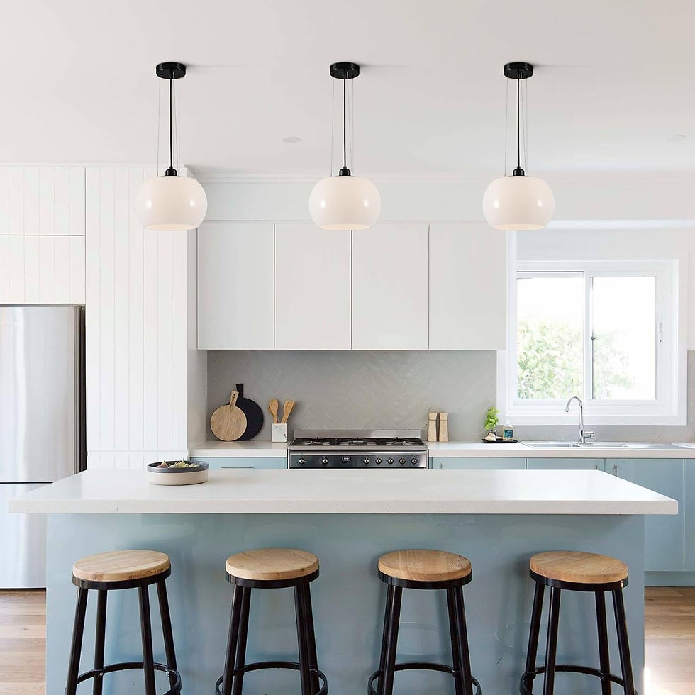 Thumbnail: Elegant Mid-Century Modern White Globe Glass Pendant Light for Dining Room