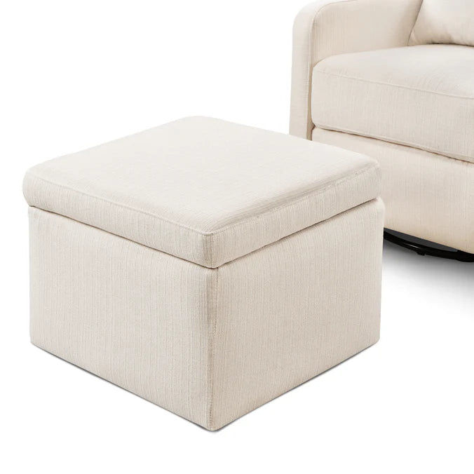 Thumbnail: Ergonomic Swivel Glider Nursery Chair with Storage Ottoman