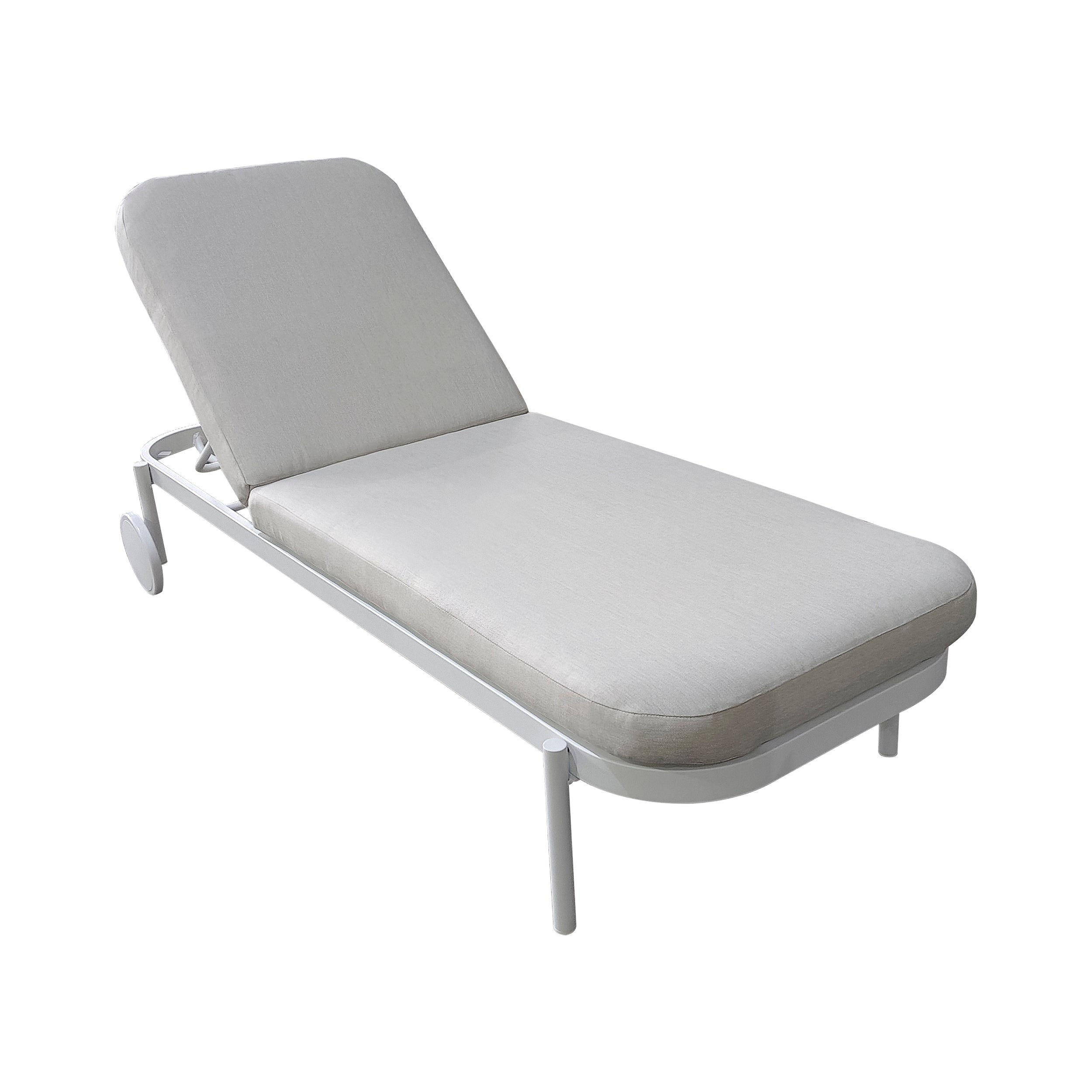 Srilanka White Aluminum Outdoor Lounge Chair with Polyester Cushion