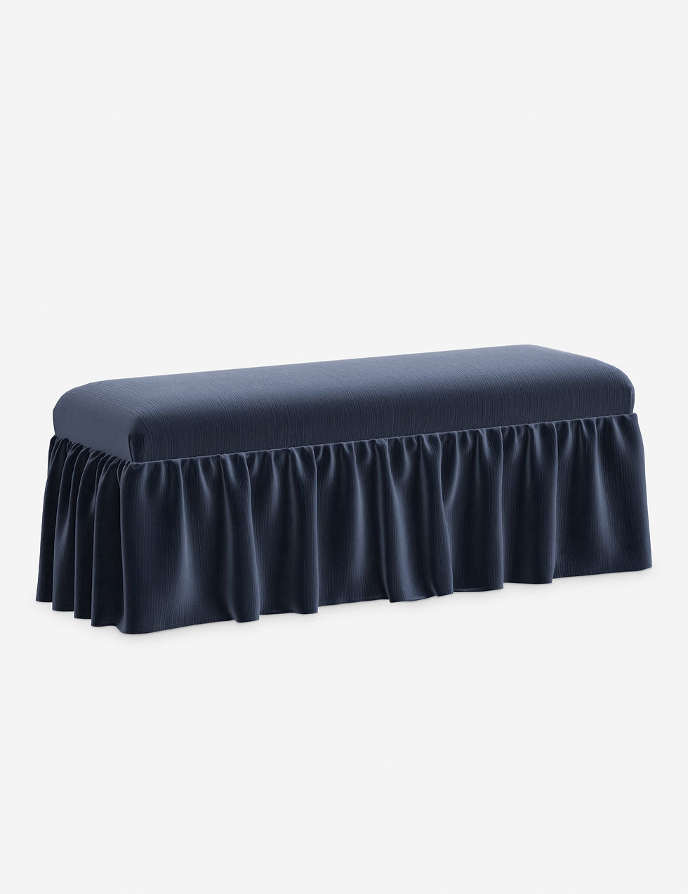 Miniatura: Wilm Upholstered Dining Bench with Elegant Ruffled Skirt Detail