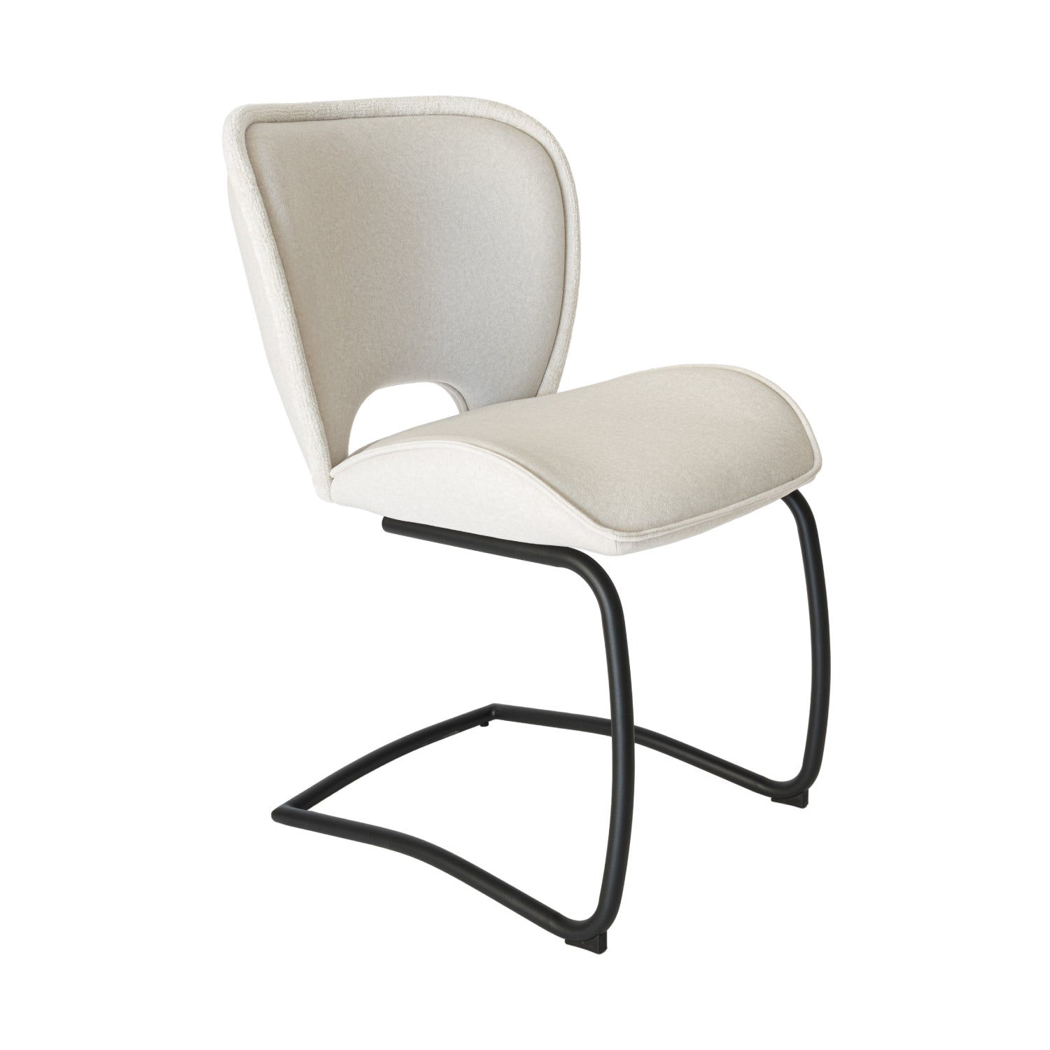 Modern Suede Velvet Dining Chair with Sculpted Steel Z-Legs