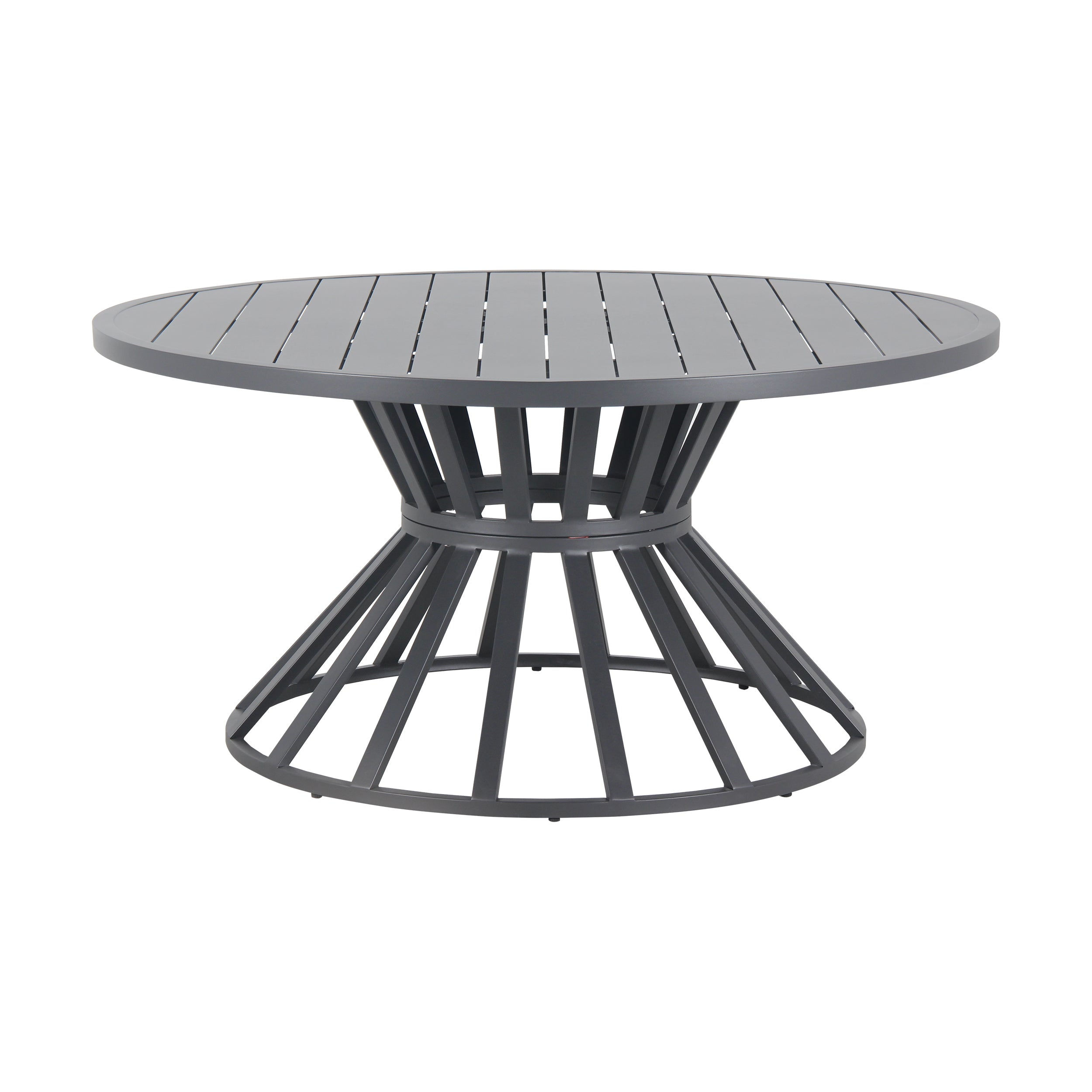 Modern Round Carbon Aluminum Outdoor Patio Dining Table