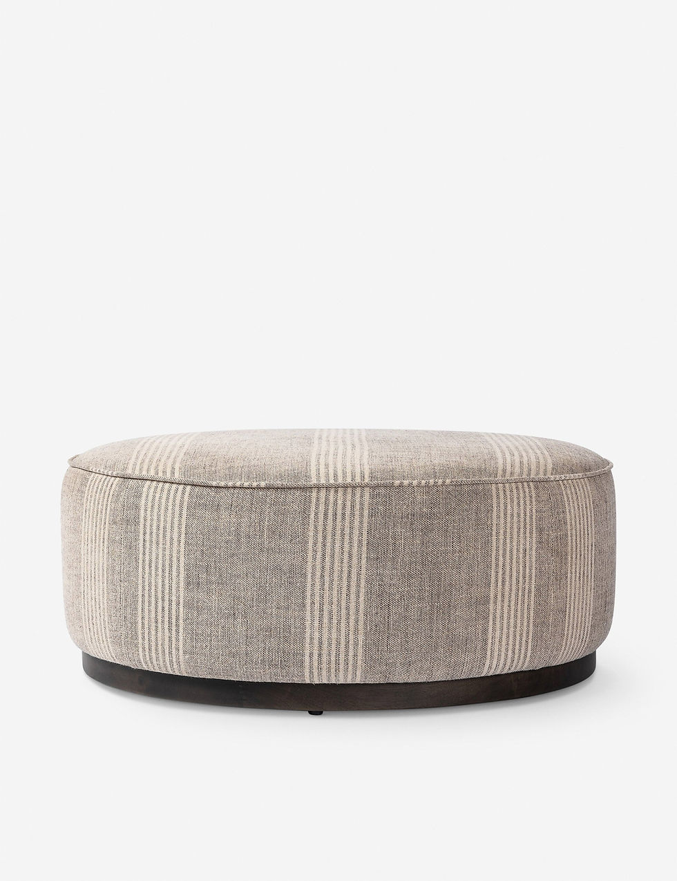 Miniatura: Aldora Round Upholstered Ottoman with Elegant Plinth Base