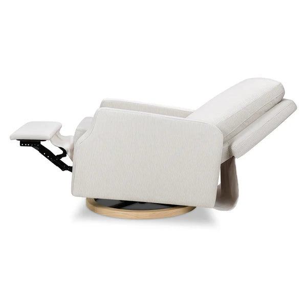 Thumbnail: Contemporary Swivel Glider Recliner Armchair in Premium Fabric