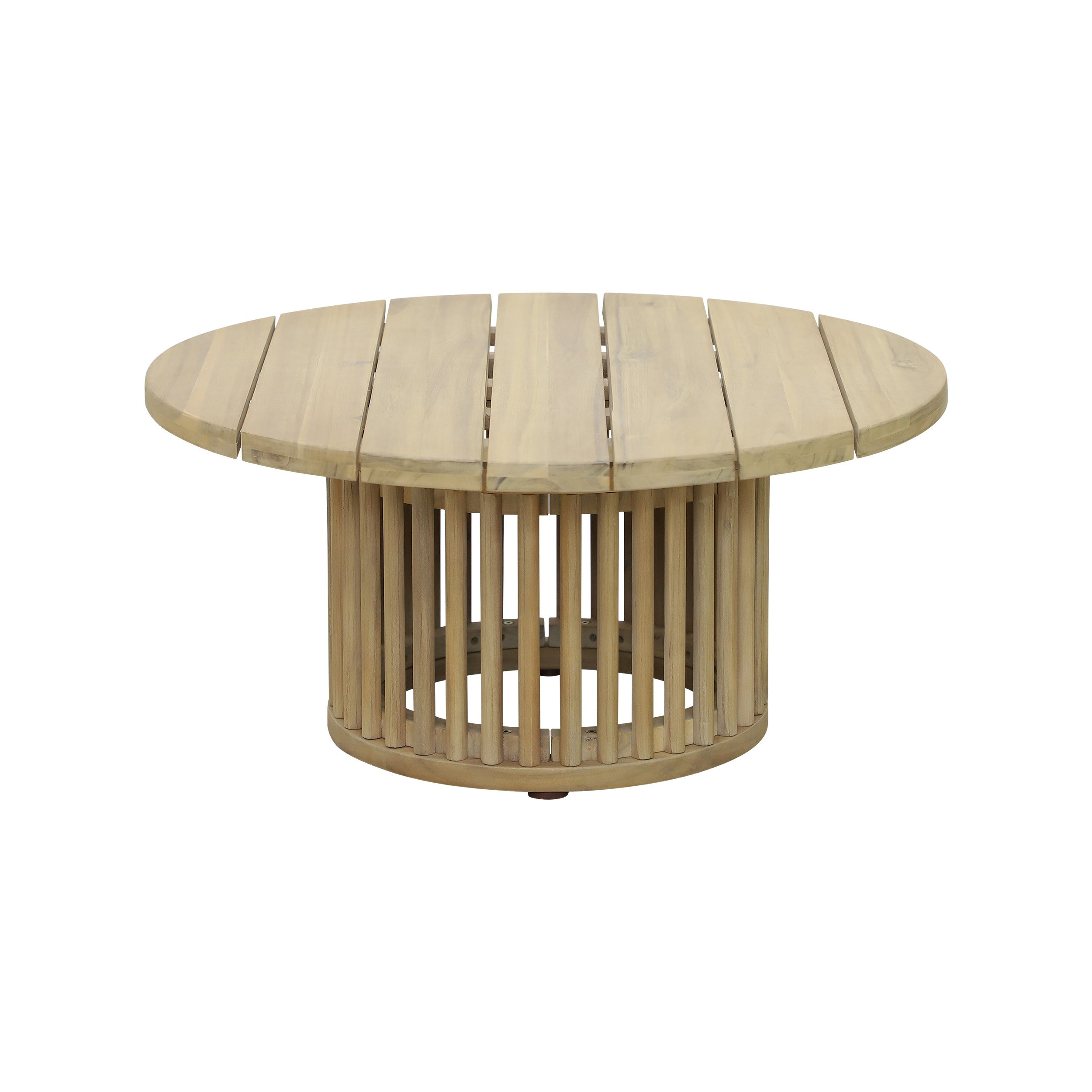 Natural Acacia Wood Round Coffee Table for Organic Modern Living