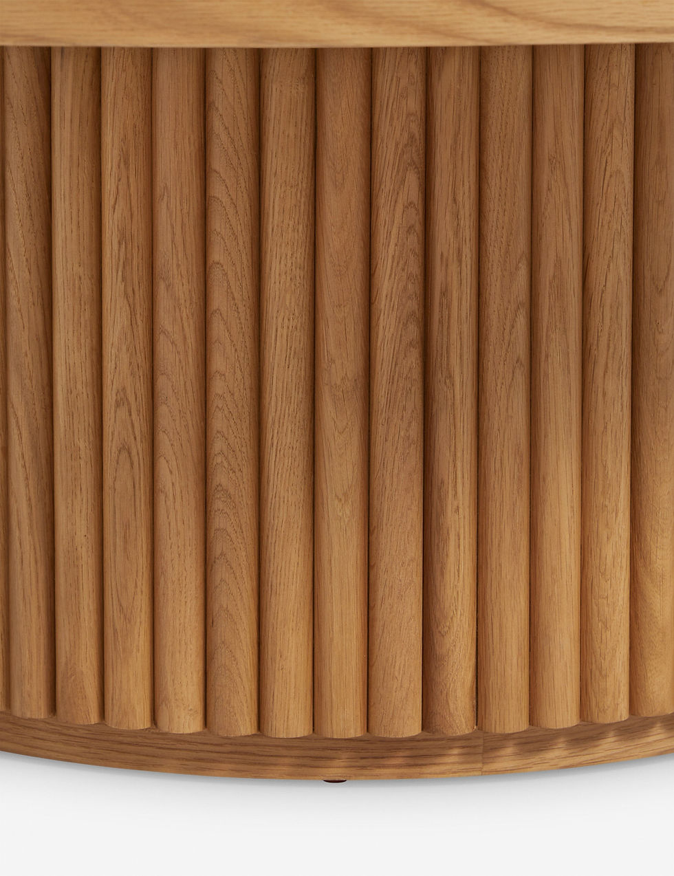 Miniatura: Rutherford Round Wood Coffee Table With Fluted Pedestal Base