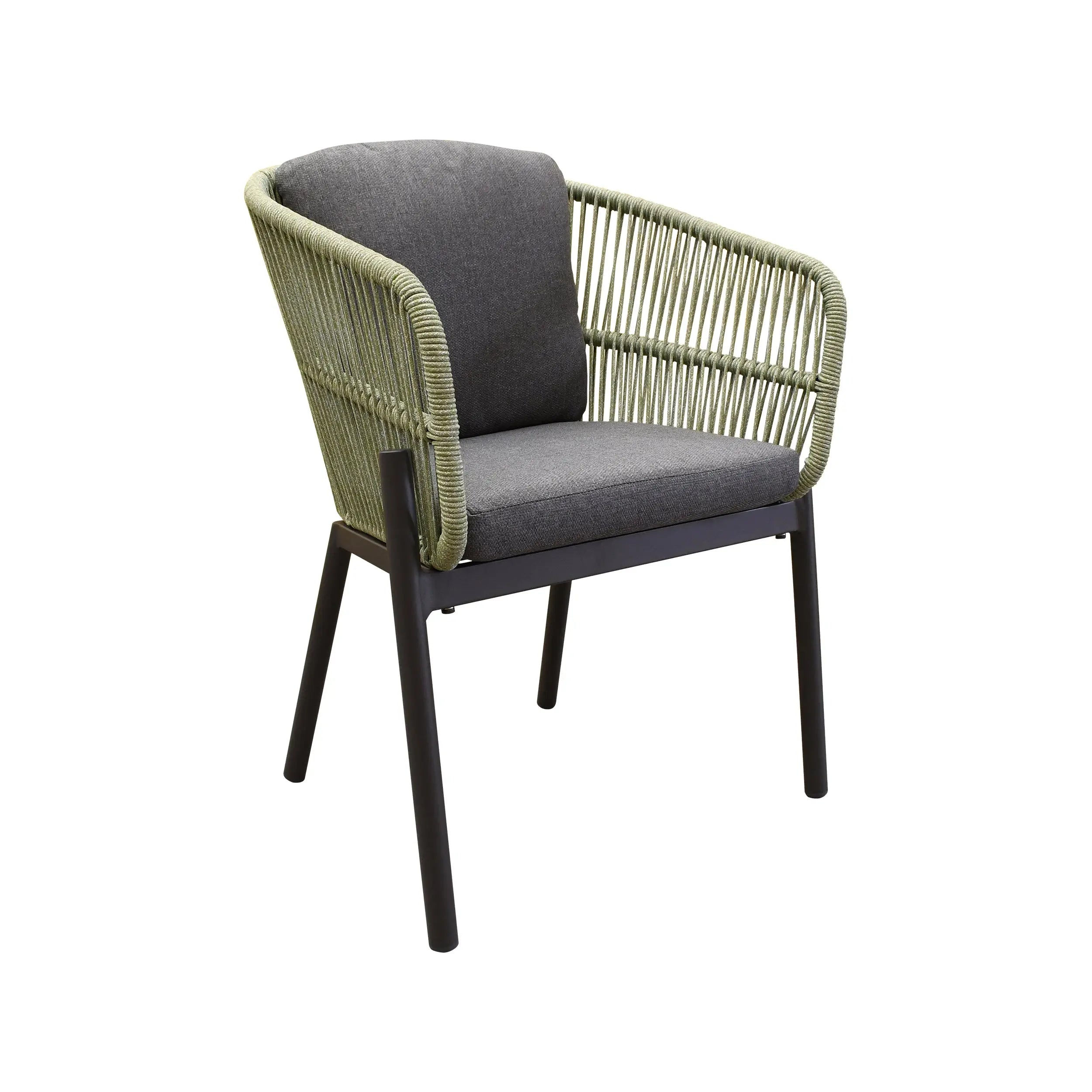 Versatile Green Aluminum Indoor Outdoor Dining Chair with Cushion