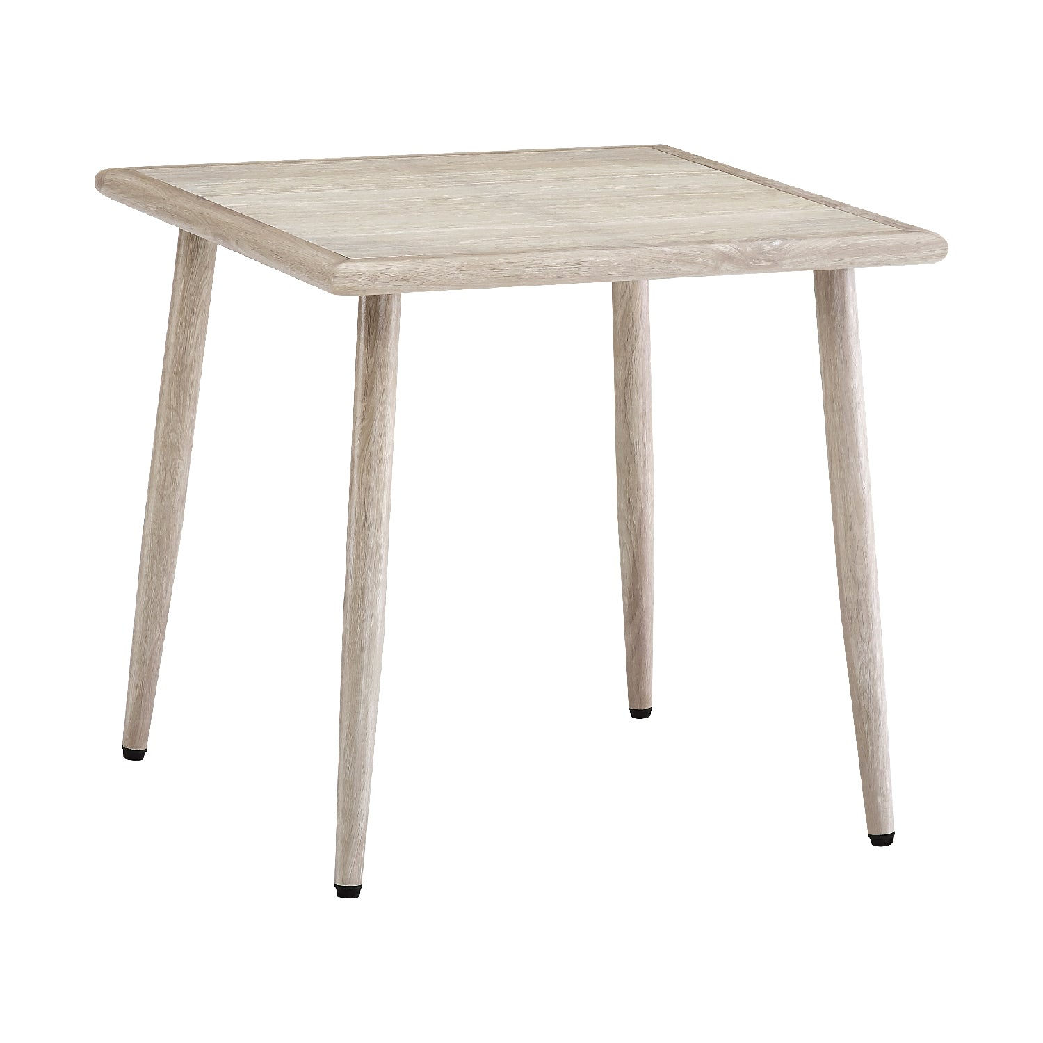 Stylish Square Steel Outdoor Dining Table with Tempered Glass