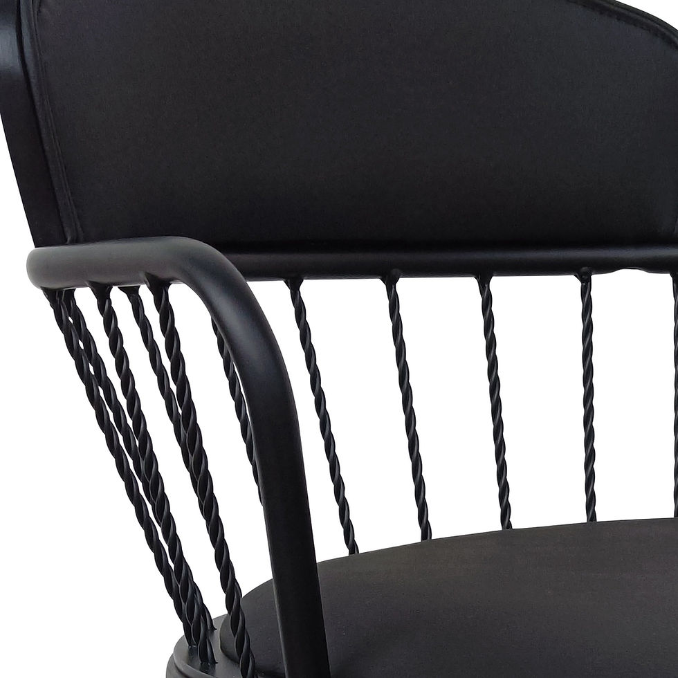 Miniatura: Sleek Modern Black PU Leather Adjustable Swivel Bar Stool