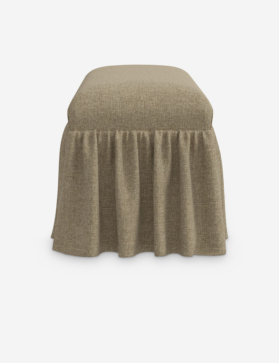 Miniatura: Wilm Upholstered Dining Bench with Elegant Ruffled Skirt Detail