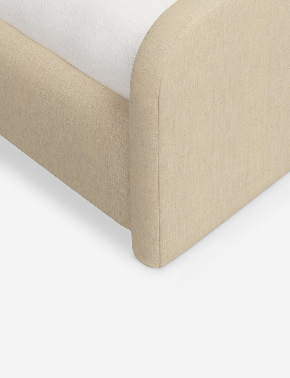 Miniatura: Nabiha Upholstered Platform Bed With Footboard Modern Rounded Headboard