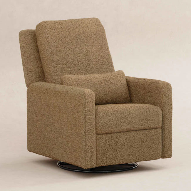 Thumbnail: Modern 360 Swivel Glider Recliner Armchair in Textured Shearling Fabric