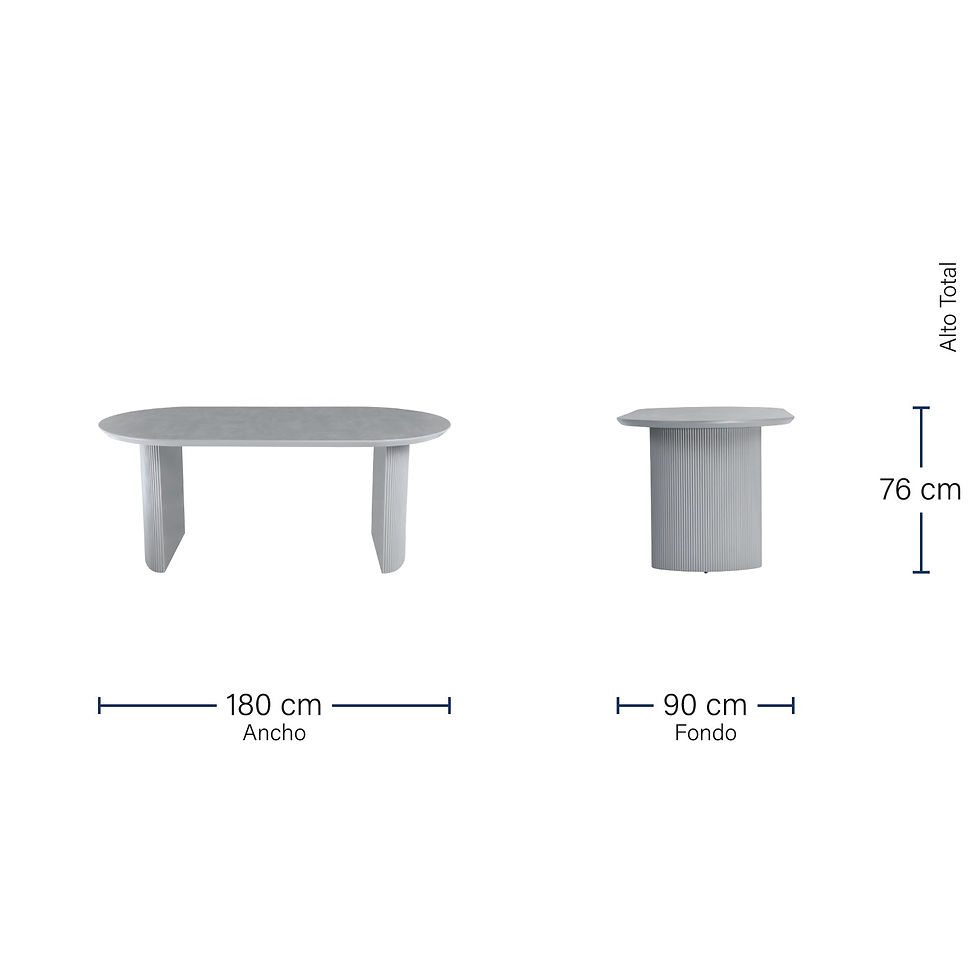 Miniatura: Modern 71 Inch Gray Cement Finish Rectangular Dining Table