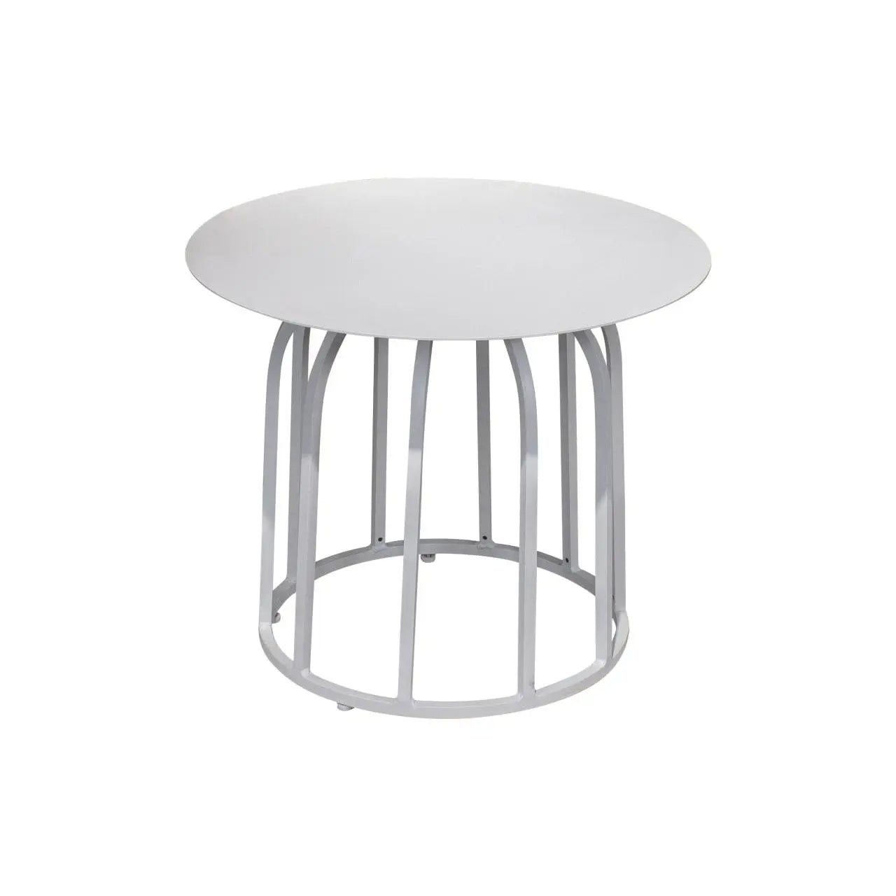 White Aluminum Pedestal Circular Bistro Coffee Table 24 Inch