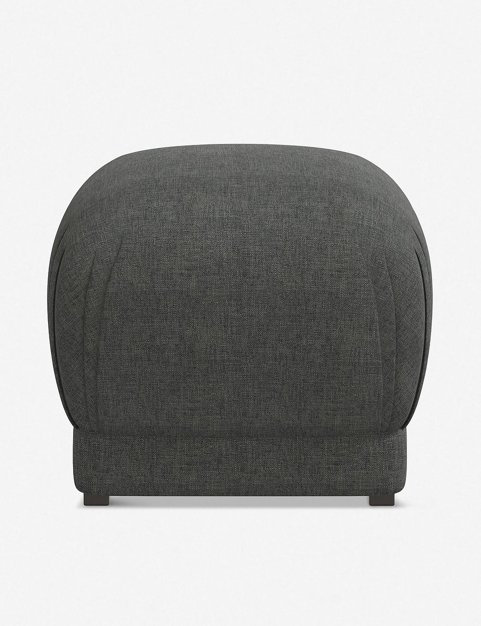 Miniatura: Bailee Upholstered Pouf Ottoman With Pleated Corners And Soft Cushion