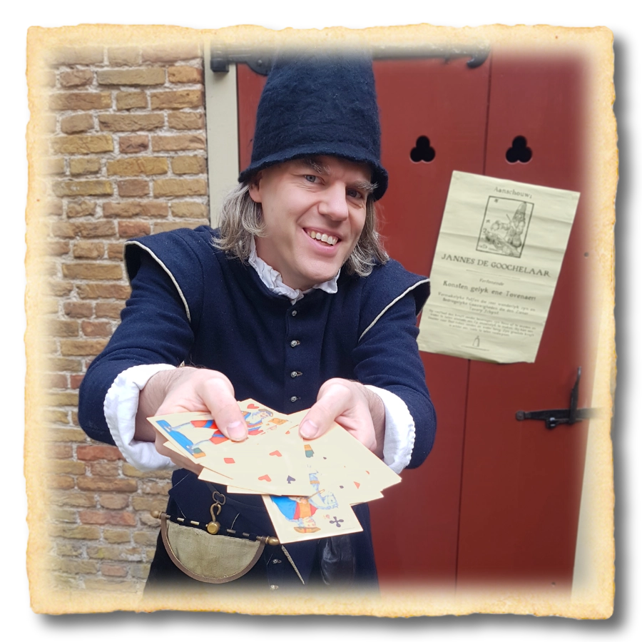 Jannes als Gouden Eeuw goochelaar