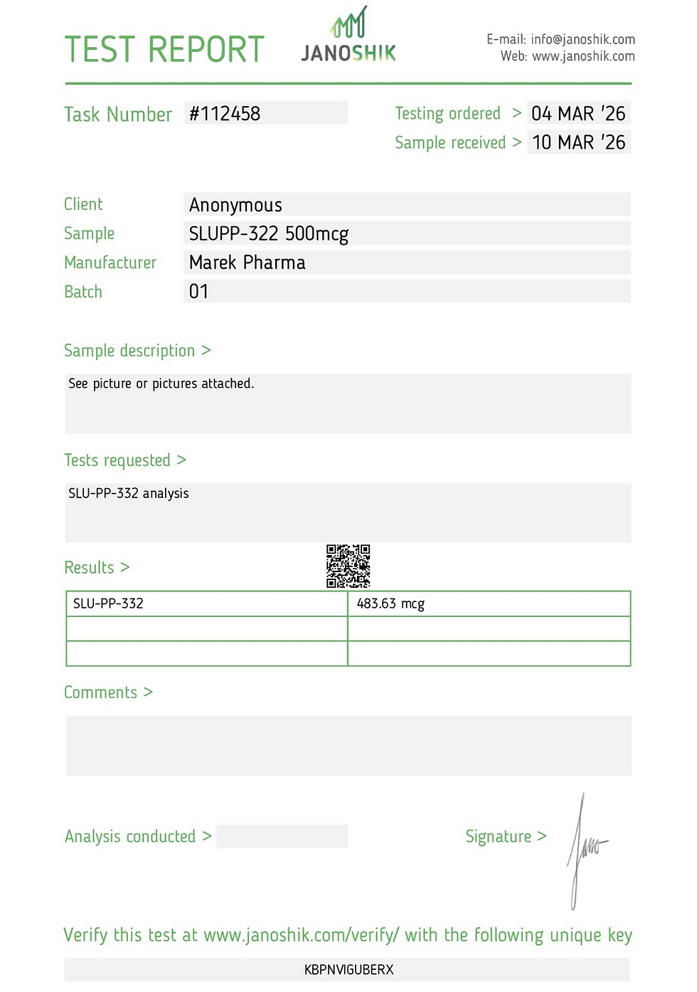 Thumbnail: SLU-PP-332  500 mcg