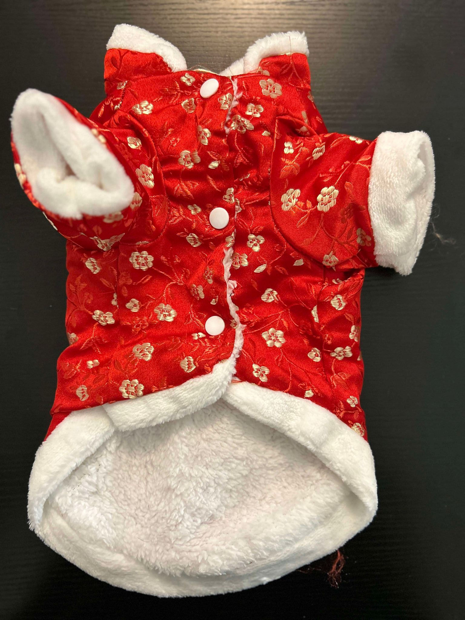 Elegant Red Chinese Dog Outfit