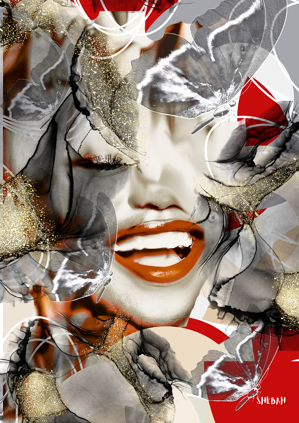 Portrait de femme africaine contemporain Joy, femme symbolisant la joie et la transformation.