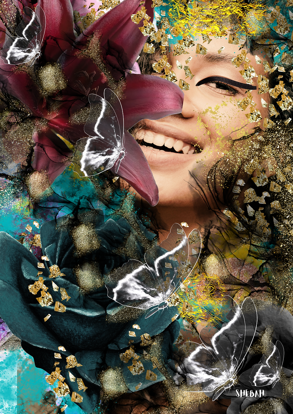 Portrait de femme africaine contemporain Joy 001, femme symbolisant la joie