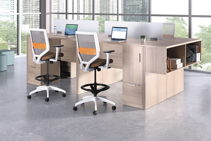 HON-Shared Standing Height 10500 Desk w: