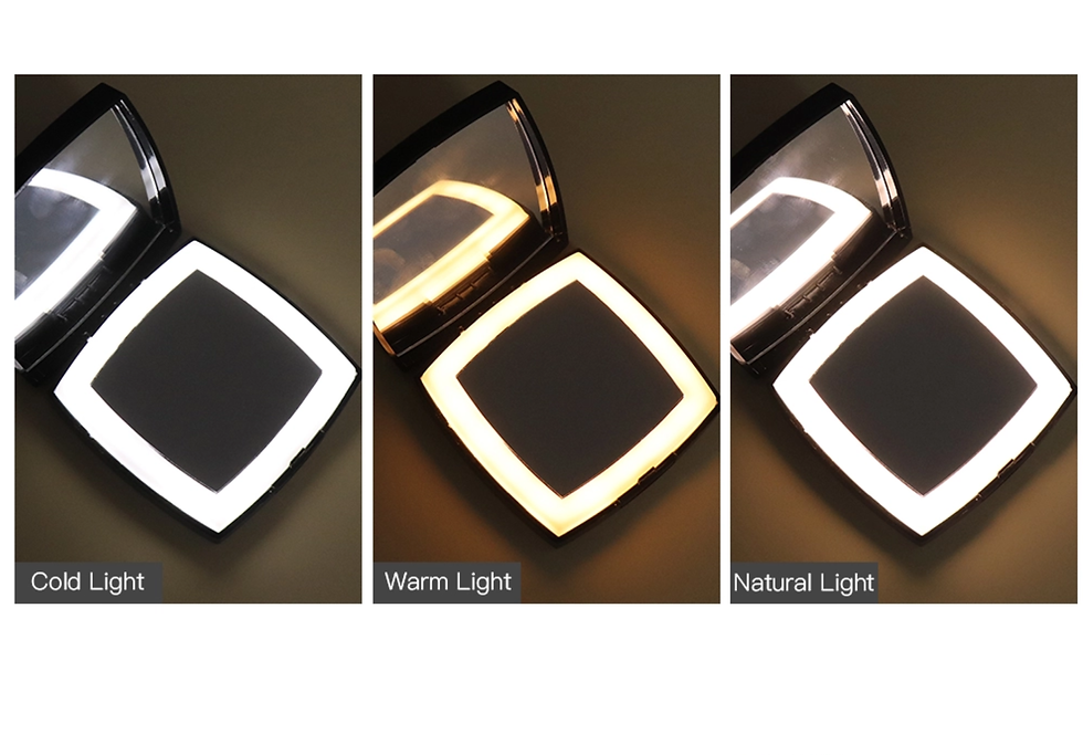 Thumbnail: Small pocket led makeup mirror with warm & cold led