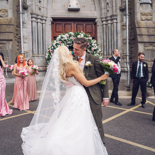 wedding front of church