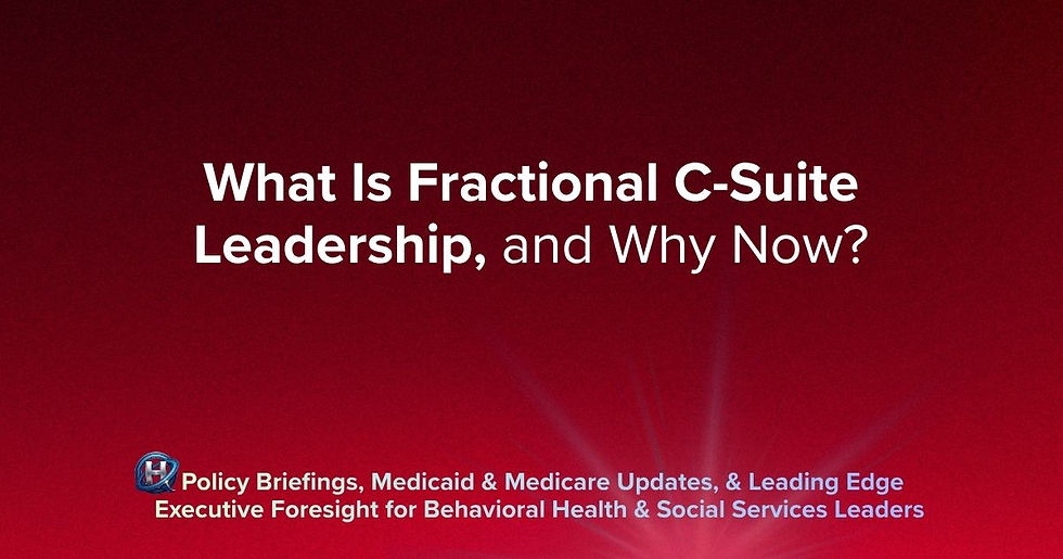 white text on a gradient deep maroon to red background reading What is Fractional C-Suite Leadership, and Why Now?