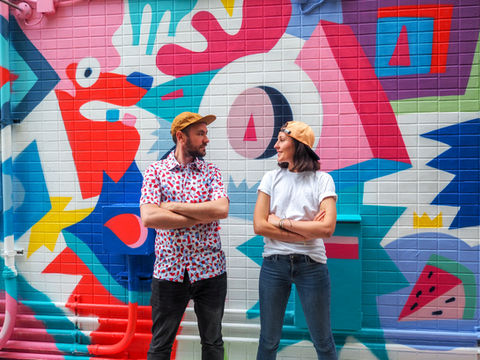 GuillaumETLaurie-AMOUR-wall-DesignFesta-TOKYO-2019-Japan-Artist-Designer-France-painter-gr