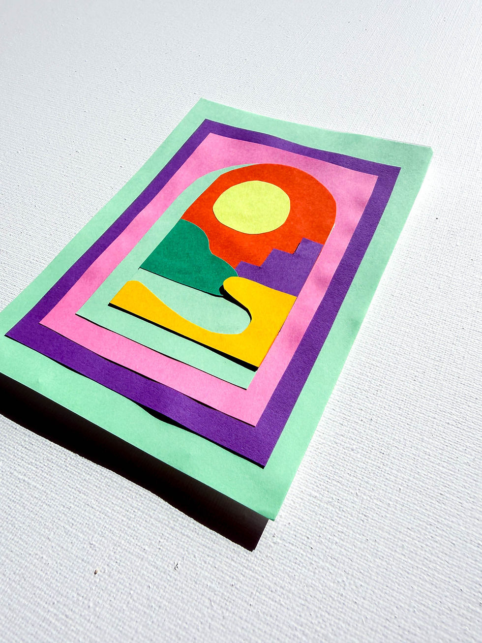 Miniature : Œuvre originale - Collage "FENÊTRE SUR MAURICE 01"