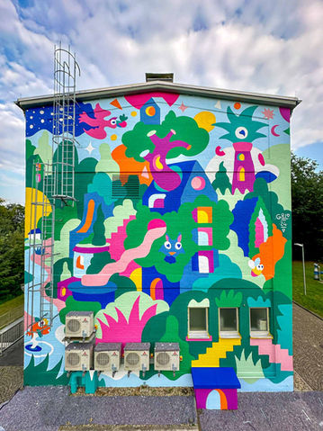 fresque murale immersive pour lieu culturel