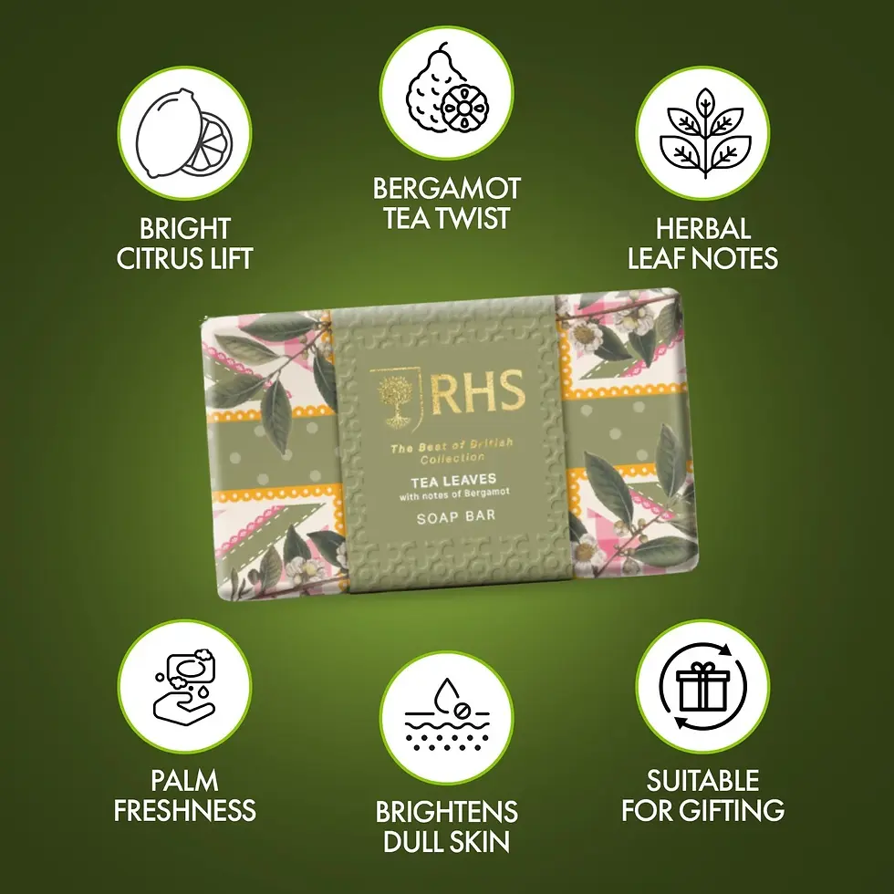 Thumbnail: RHS British Earl Grey Tea Leaves and Bergamot Soap Bar - 200g