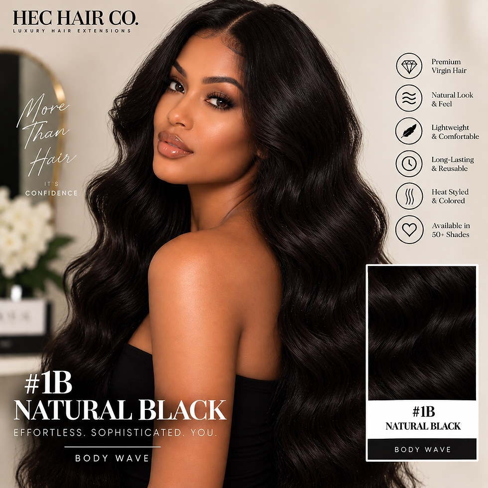 HEC Hair #1B Natural Black Body Wave