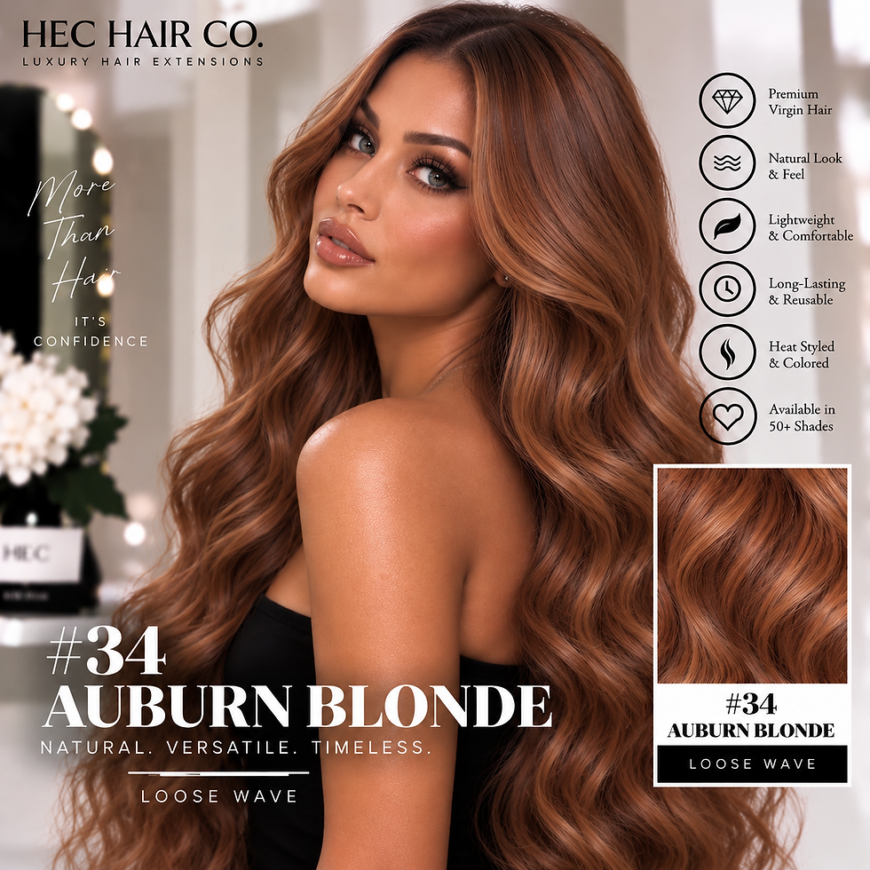 HEC Hair #34 Auburn Blonde Loose Wave