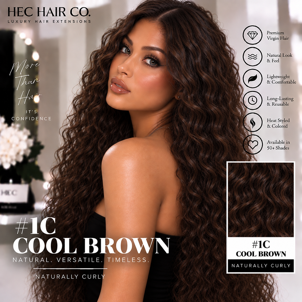 HEC Hair #1C Cool Brown Naturally Curly