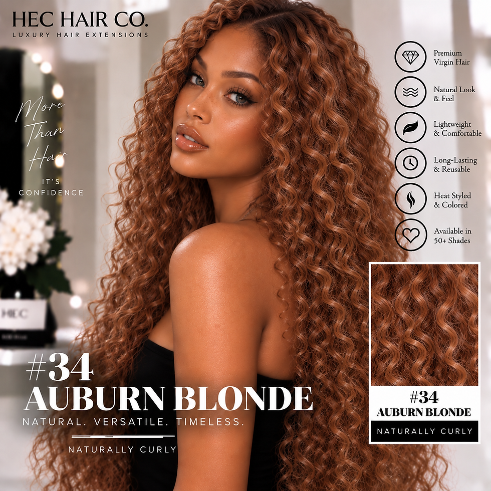 HEC Hair #34 Auburn Blonde Naturally Curly