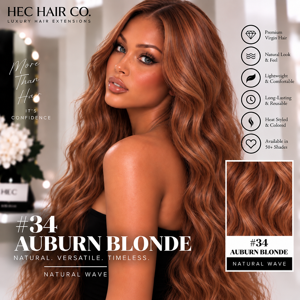 HEC Hair #34 Auburn Blonde Natural Wave
