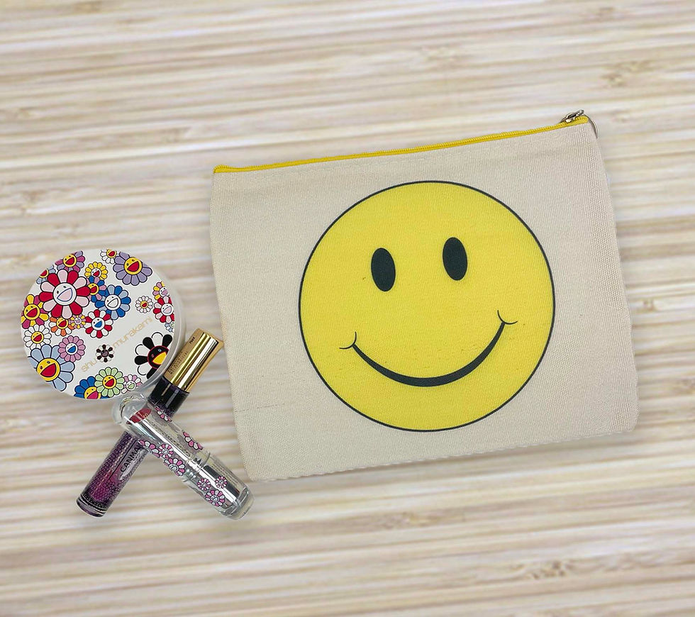 Thumbnail: Happy Face Emoji Cosmetic Bags