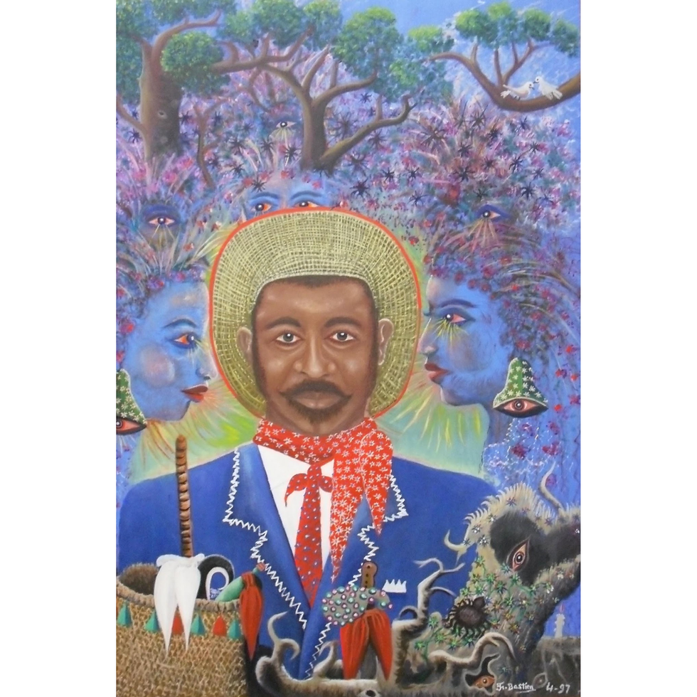 Spirit Guides (2009) – Frito Bastien – Original Framed Acrylic – 25x37.5 in