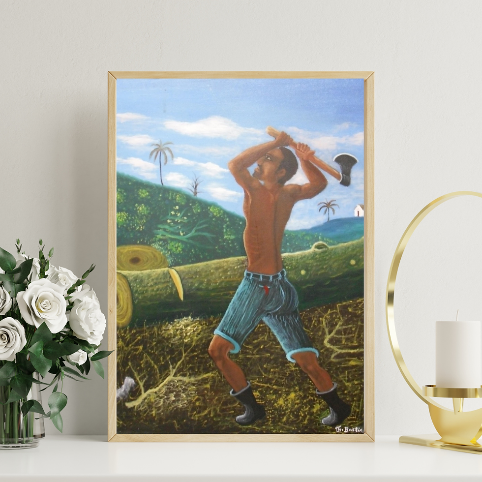 Chopping the Tree (1998) – Frito Bastien – Original Oil on Canvas – 18x24 in