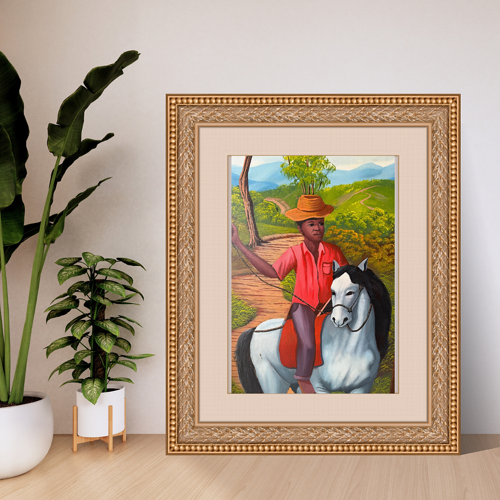 Thumbnail: Horseman – Berthony St. Phard – Original Acrylic on Canvas – 24x54 in