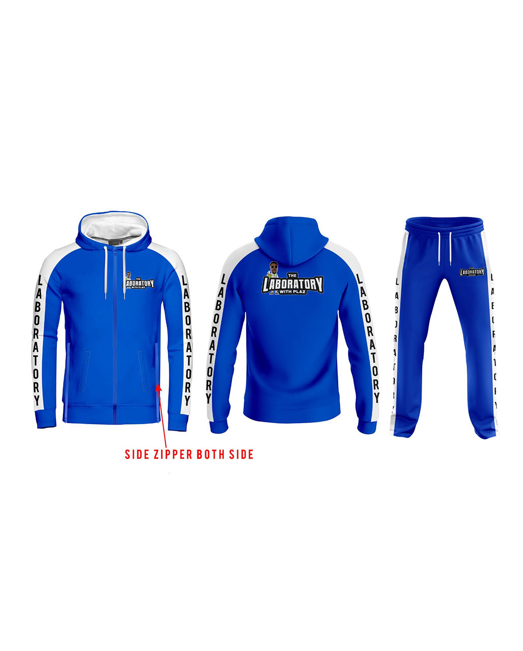 Lab Apparel Blue &  White Track Jogging Suit