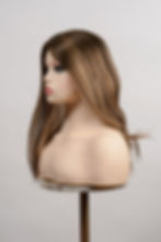 Brombre hair topper 16 inches on a mannequin head
