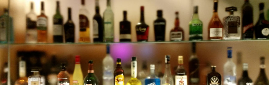 Spirit bottles on display in our Bistro