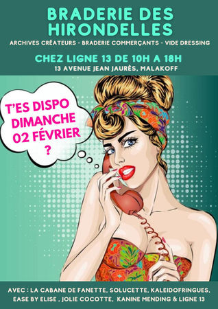 Braderie des hirondelles dimanche 2 fevrier à Malakoff!