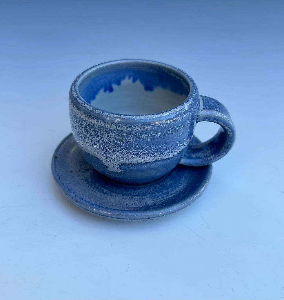 Thumbnail: Stoneware Demitasse Cup and Saucer