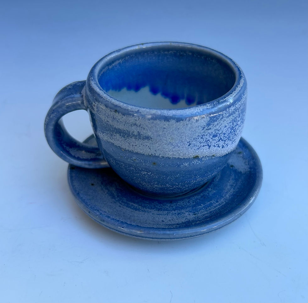 Stoneware Demitasse Cup and Saucer