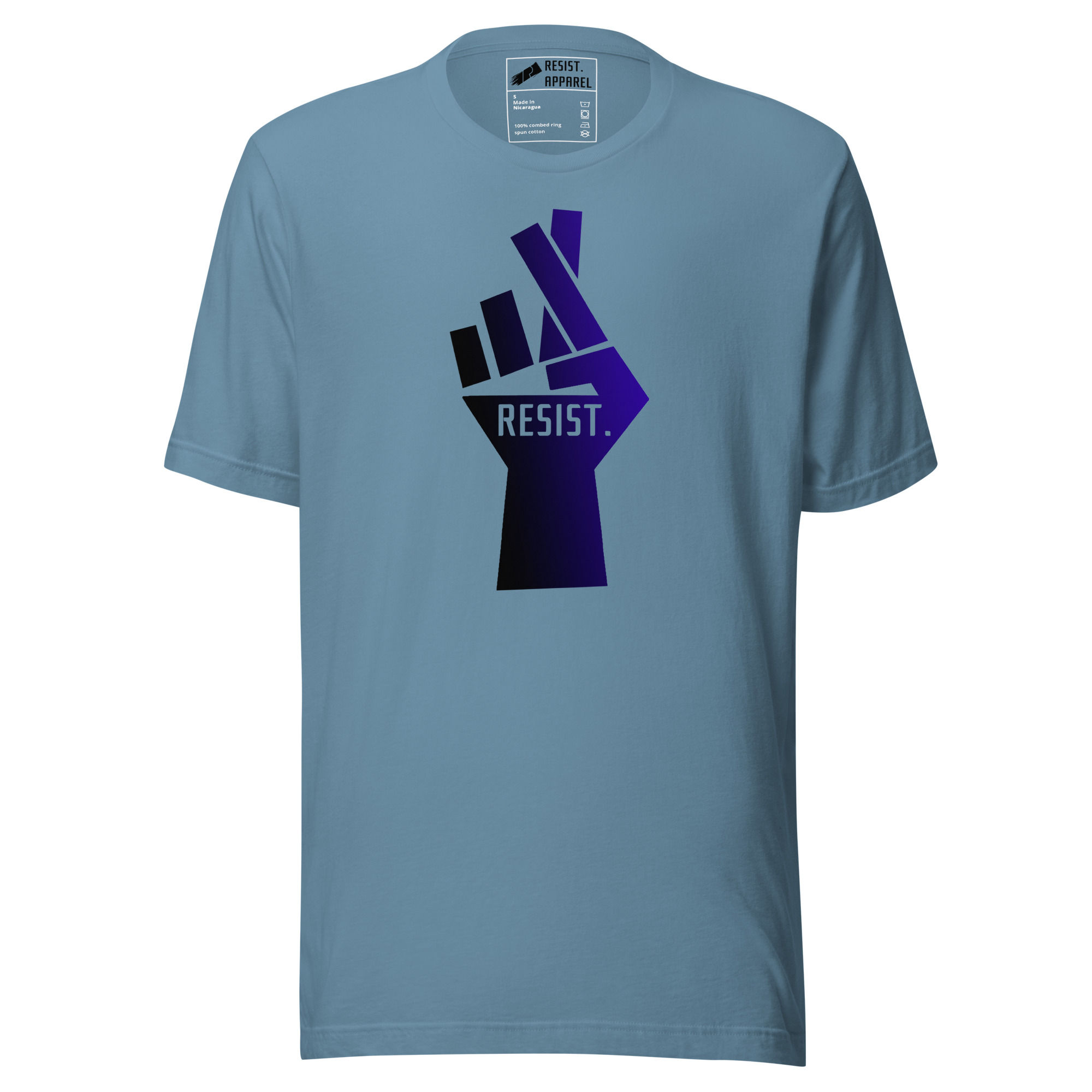 RESIST. Sign Language R - Resist Apparel Graphic Blue Tee Shirt 
